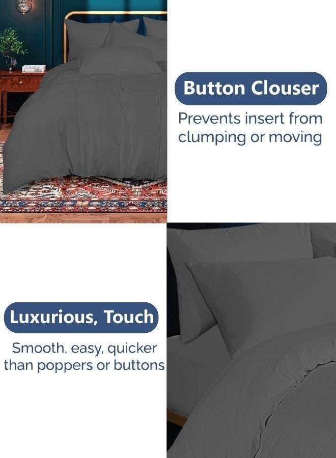 Siesta Zen Microfiber Duvet Cover Set (1 Cover + 2 Pillowcases) – Ultra Soft, Wrinkle-Resistant, Breathable & Lightweight –  Button Closure – Machine Washable Bedding Set - Image 4